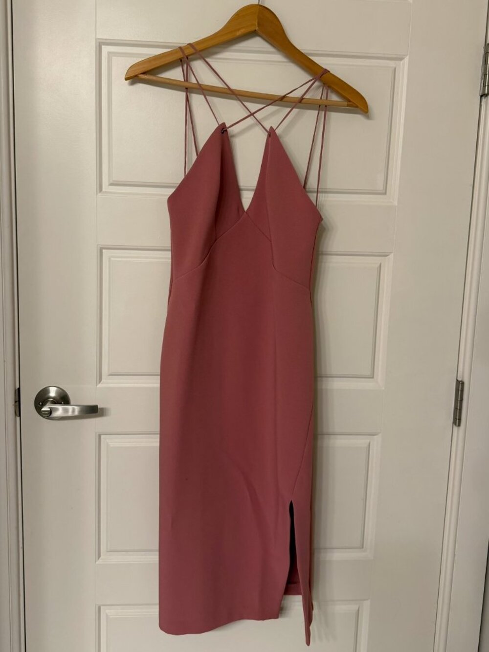 Topshop Dusty Rose Strappy Midi Dress Side Slit